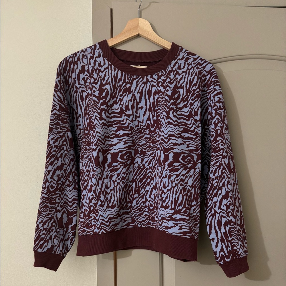 Madewell (Re)sourced Cotton Oversized Sweatshirt in Tigerized Print size small